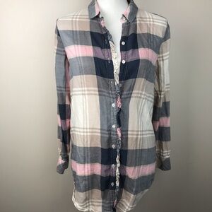 Aerie Button down flannel top size small
